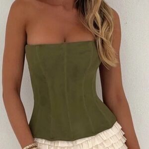 Women's green corset top
